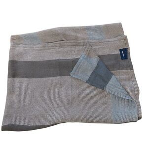 United Airlines UAL Vintage Blue Plaid Woven Travel Lap Blanket Throw EUC